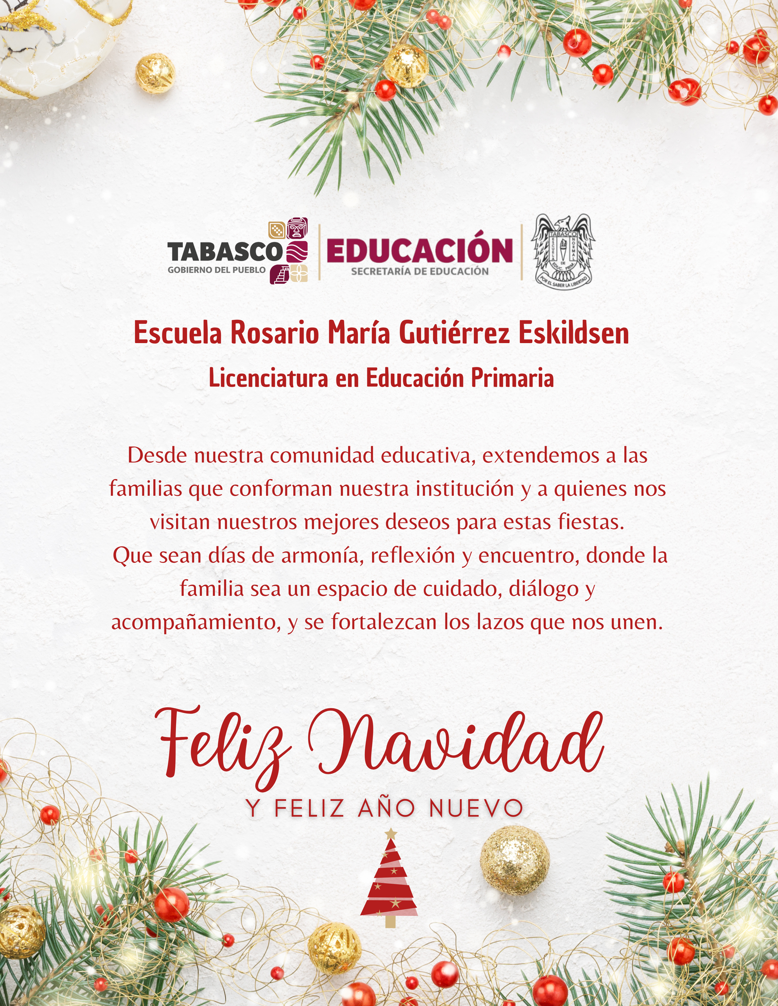 Tarjeta navideña institucional